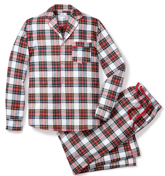 Men's Brushed Twill Pajama Set in Balmoral Tartan