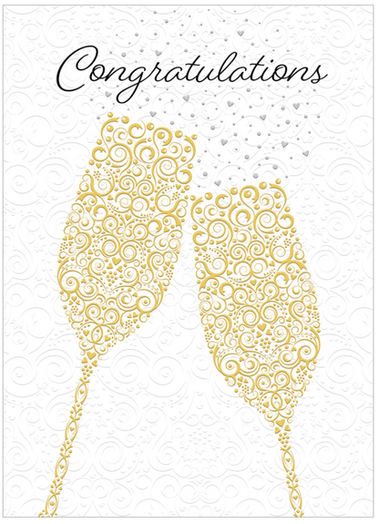 Filagree Flutes Wedding Card