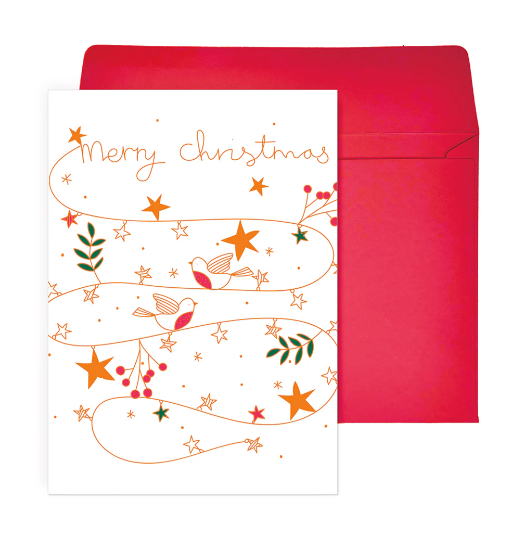 Merry Christmas Doves and Star Christmas Card