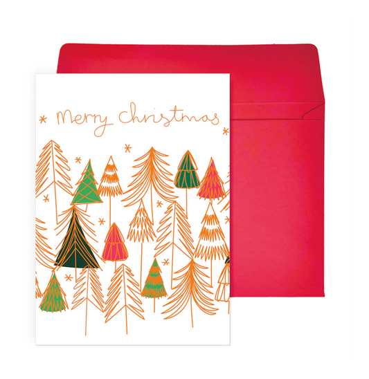 Merry Christmas Trees Christmas Card