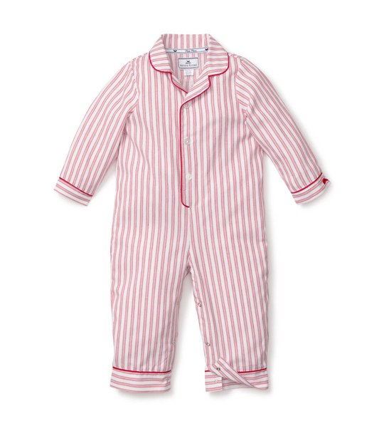 Baby's Twill Romper in Antique Red Ticking
