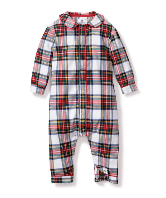Baby's Brushed Twill Cambridge Romper in Balmoral Tartan