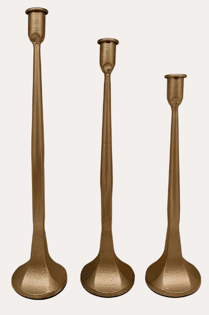 Cast Iron Taper Candle Holders Set of 3