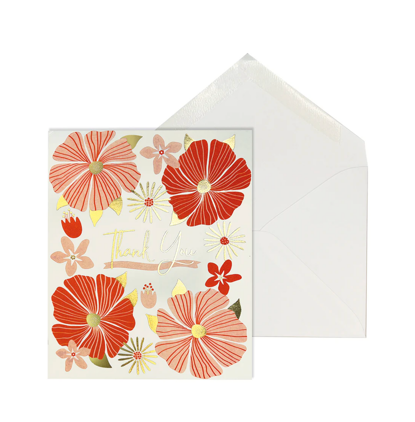 Letterpress Flowers Thank You Card