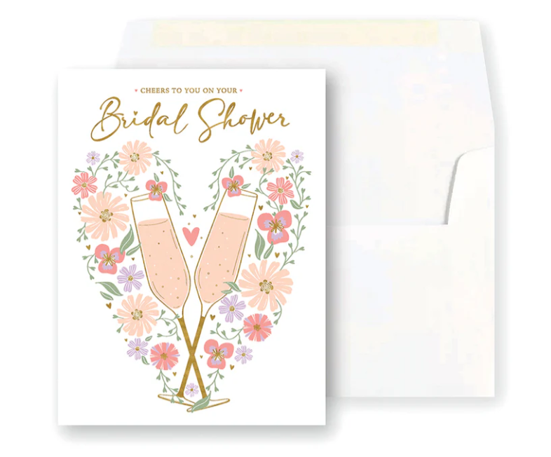 Champagne Flutes Wedding Shower Card