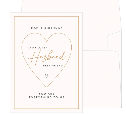 Husband Love Letterpress Birthday Card