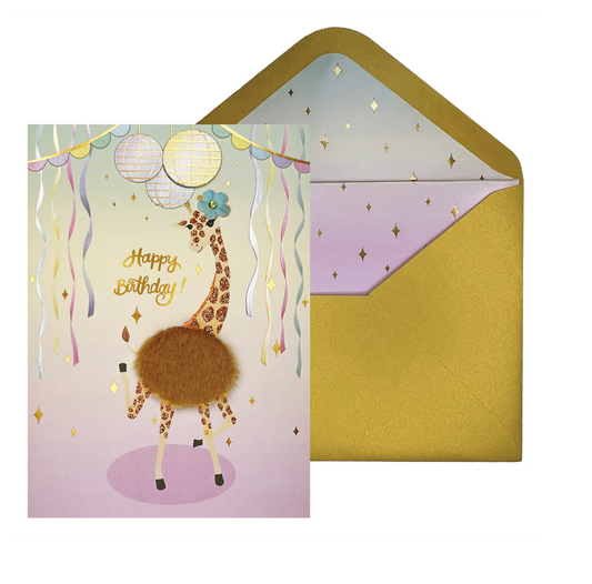 Dancing Giraffe Card Birthday Card