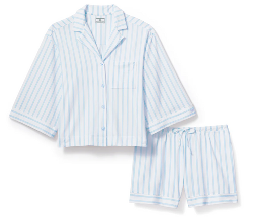 Olivia Pima Short Set in Periwinkle Stripe