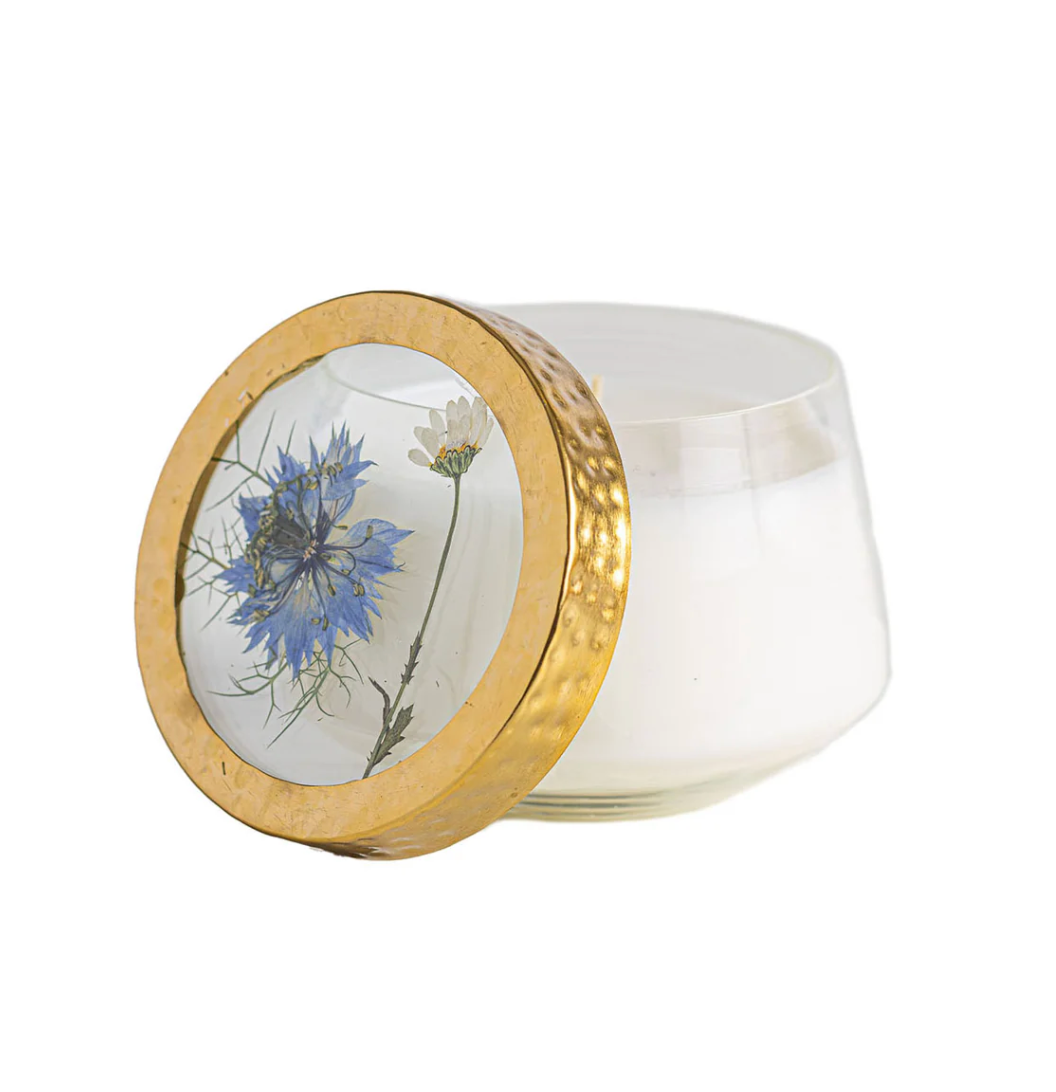 Accent Pressed Floral Candle - Sea Salt Mist