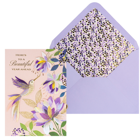Fuchsias Hummingbird Birthday Card NEW