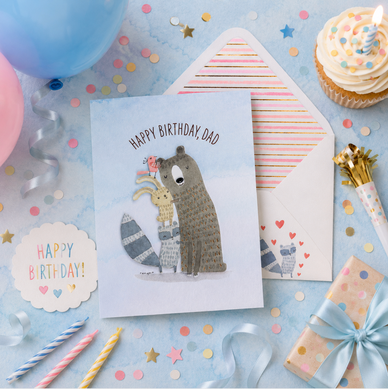 Father Bear Family Birthday Card NEW