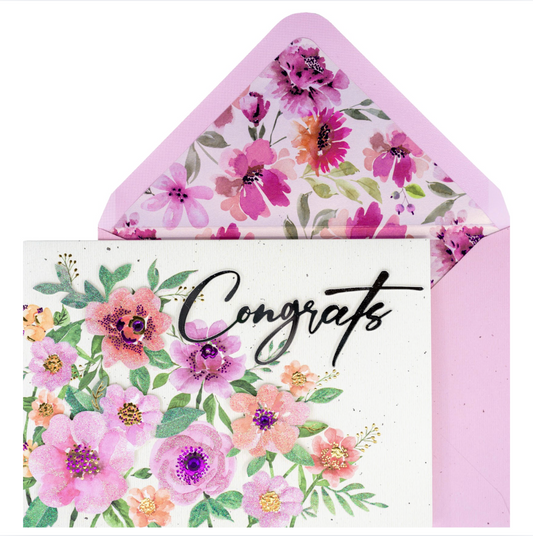 Floral Congrats Congratulations Card NEW
