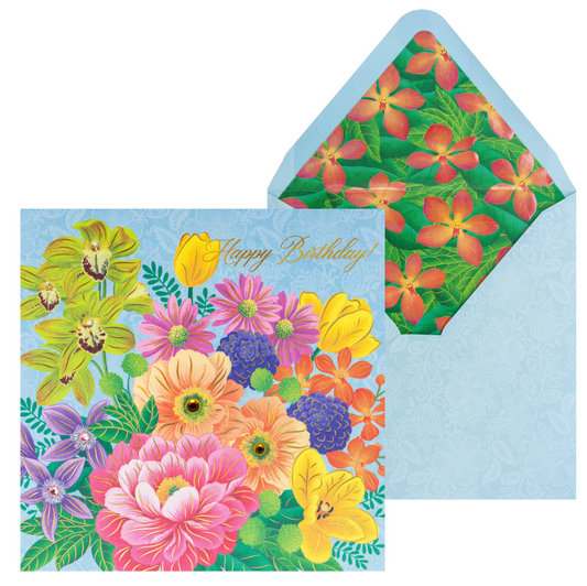 Floral In Vase Pop-Up Birthday Card NEW