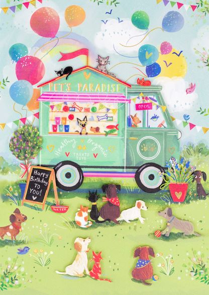 Pets Paradise Birthday Card NEW