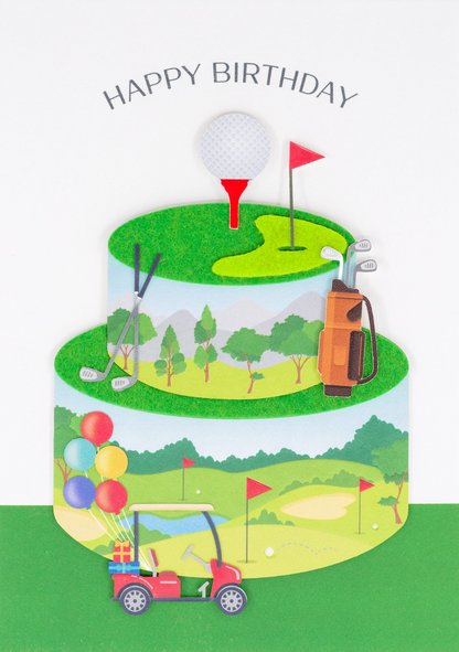 Golf Cake Birthday Card NEW