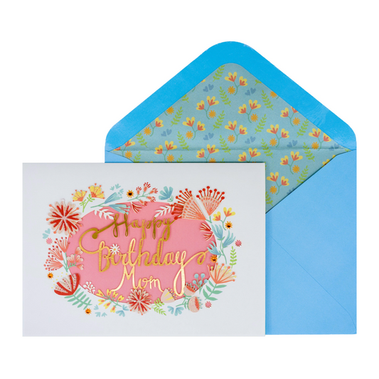 Laser-cut Floral Mom Birthday Card NEW