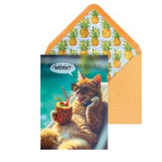 Lenticular Cat Retirement Card NEW