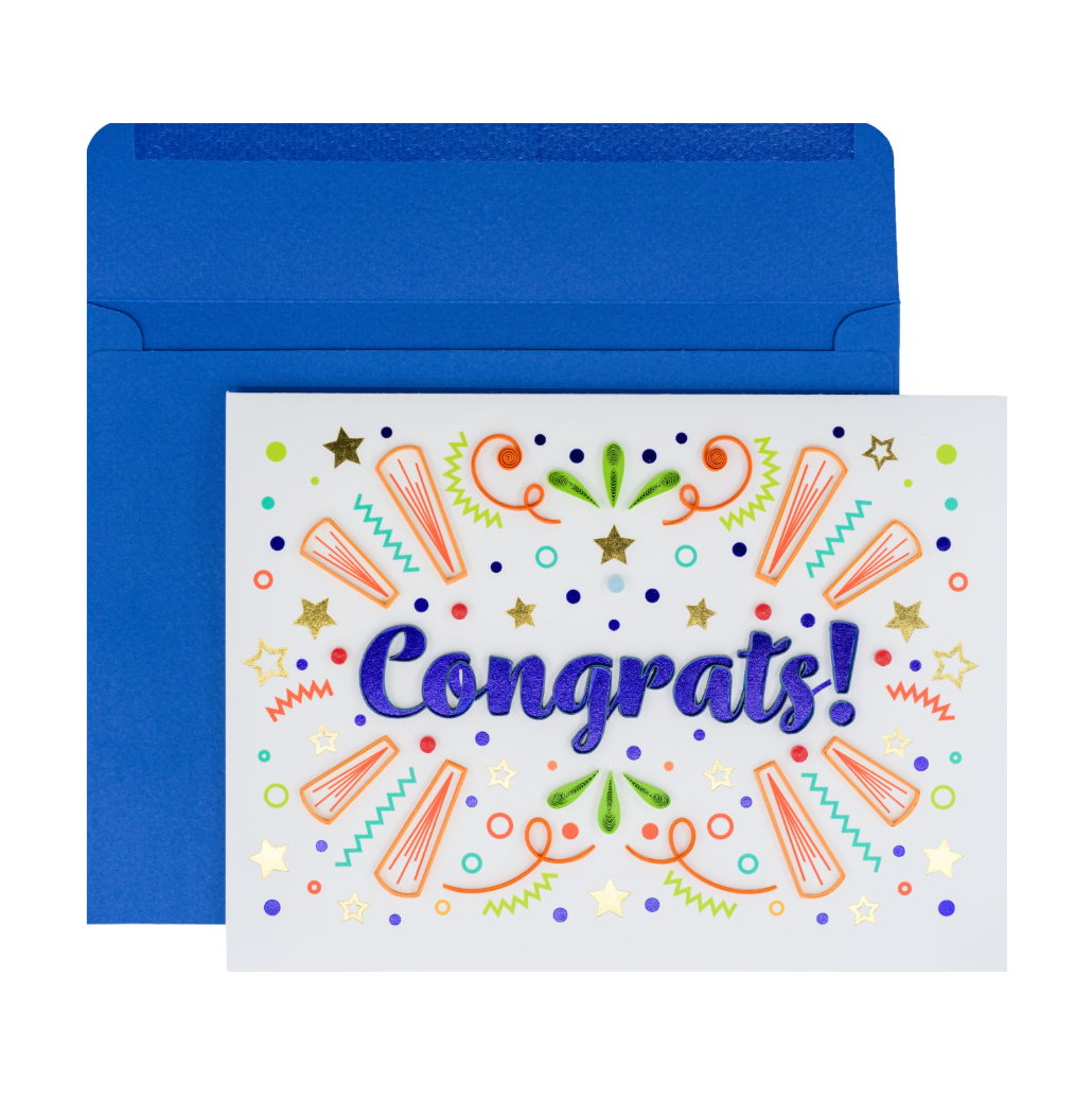 Quilled Congrats Lettering Congratulations Card