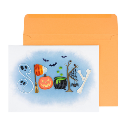 Quilled Spooky Halloween Card NEW