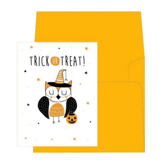 Trick Or Treat Owl Halloween Card NEW
