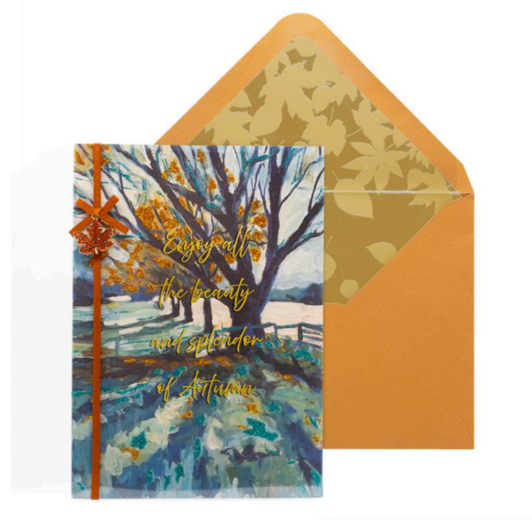 Vivid Autumn Tree Thanksgiving Card NEW