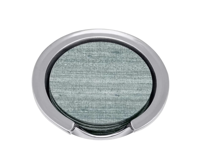 Capri Faux Grasscloth Signature Coaster Set