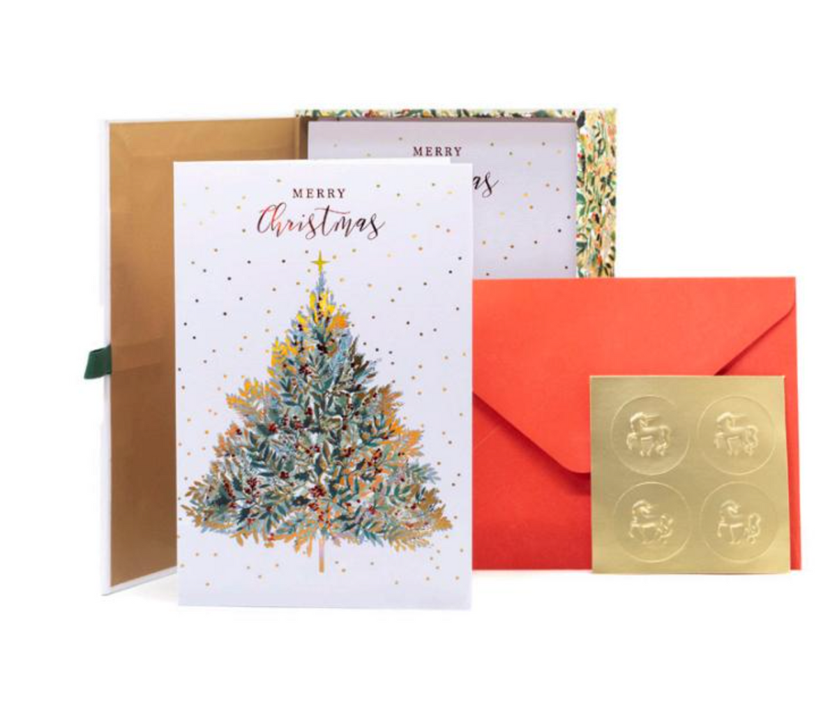 Elegant Christmas Tree Keepsake Boxed Christmas Cards