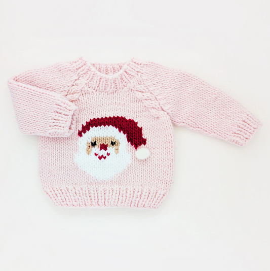 Jolly Santa Sweater Blush For Baby & Toddler Girls
