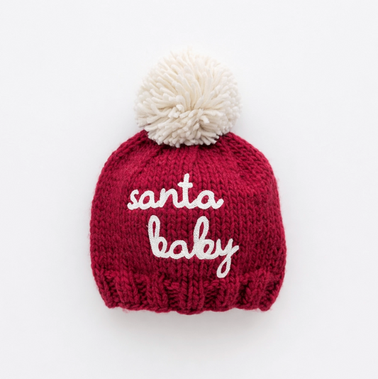 Santa Baby Crimson Beanie Hat For Baby & Kids