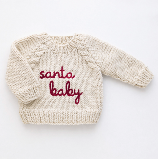 Santa Baby Sweater Natural For Baby & Toddler