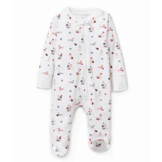 Baby's Footie Romper in Woof de Noel