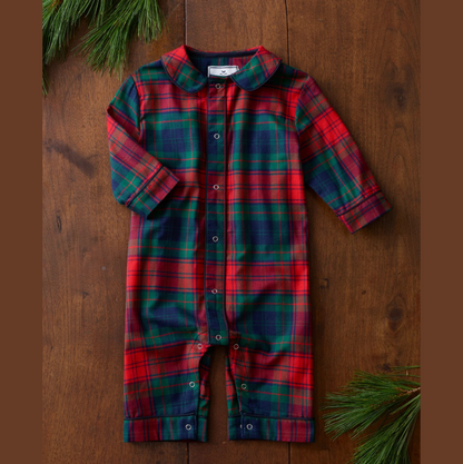 Baby's Twill Cambridge Romper in St. James Tartan Red
