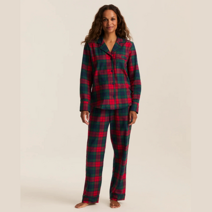 Women's Twill Pajama Set in St. James Tartan Red