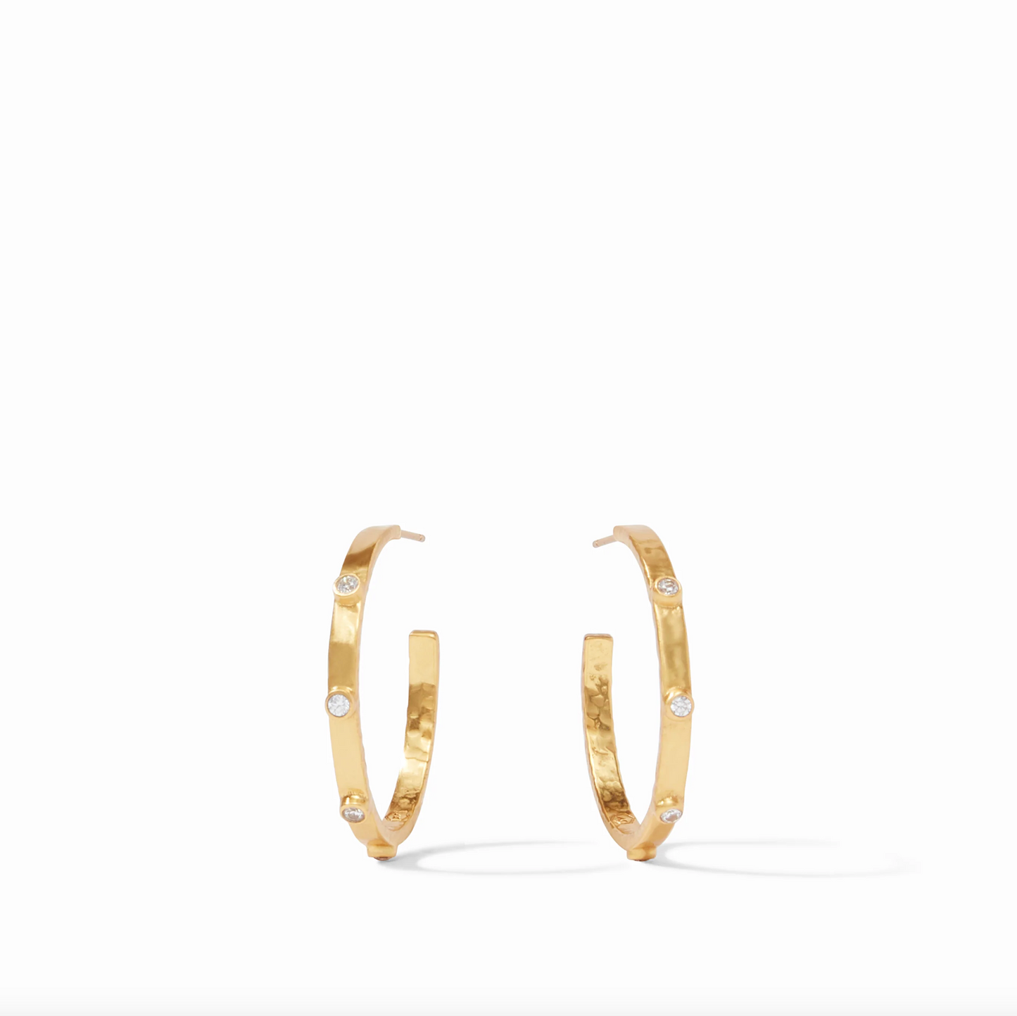 Crescent Stone Hoop, Cubic Zirconia