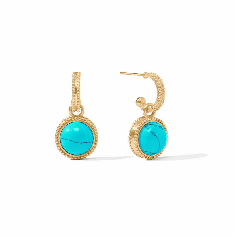 Fleur-de-lis Hoop & Charm Earring