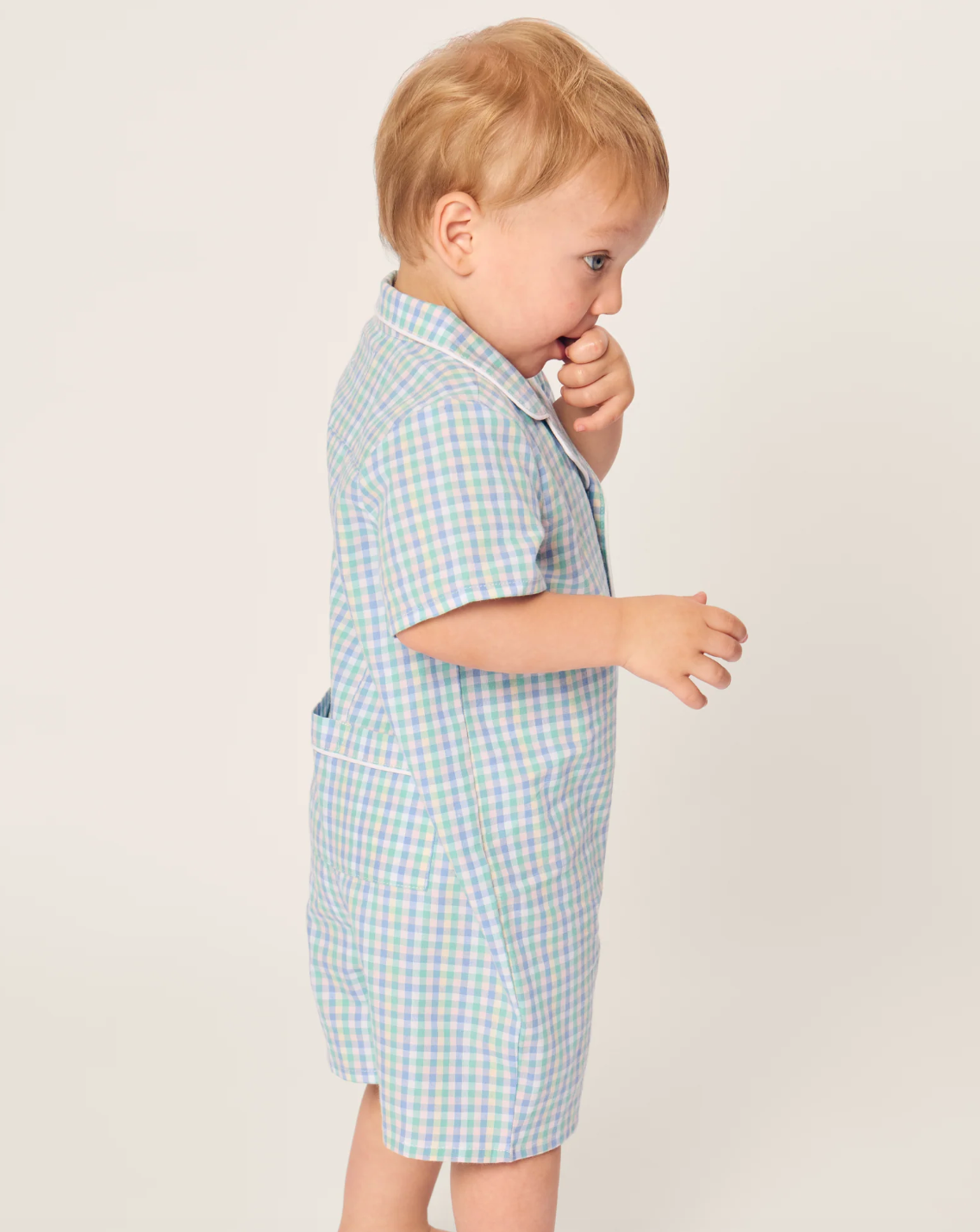 Baby's Twill Summer Romper in Spring Gingham
