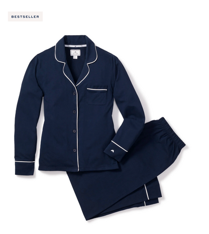 Women's Navy Pima Pajama Set