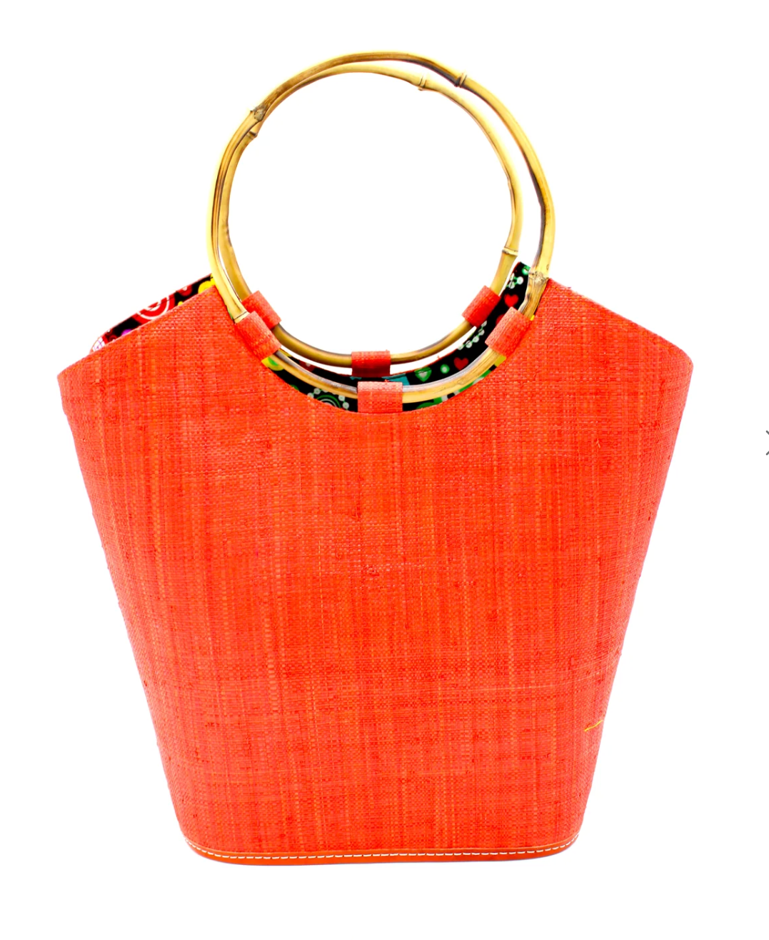 Carmen Straw Bucket Bag with Bamboo Handles