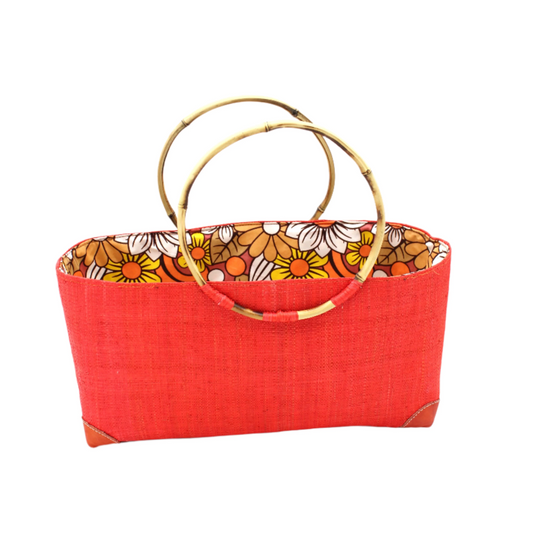 Bebe Straw Handbag with Bamboo Handle