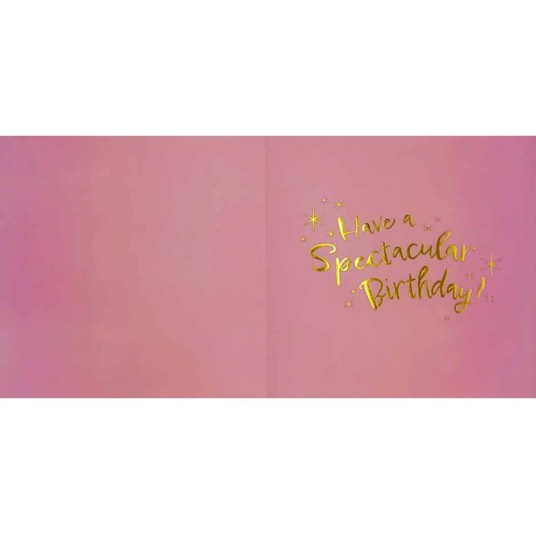 Dog in Flamingo Glasses Birthday Card