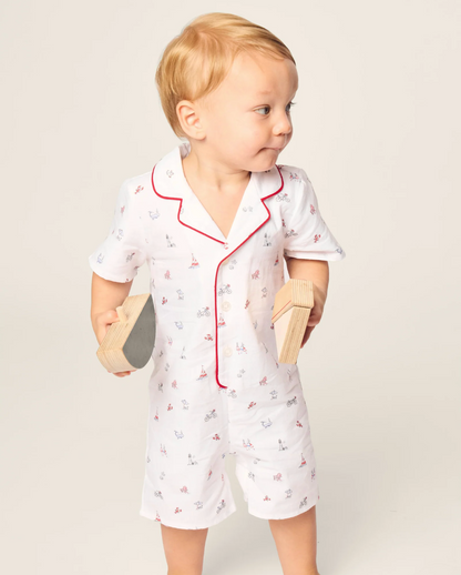 Baby's Twill Summer Romper in Coastal Charms