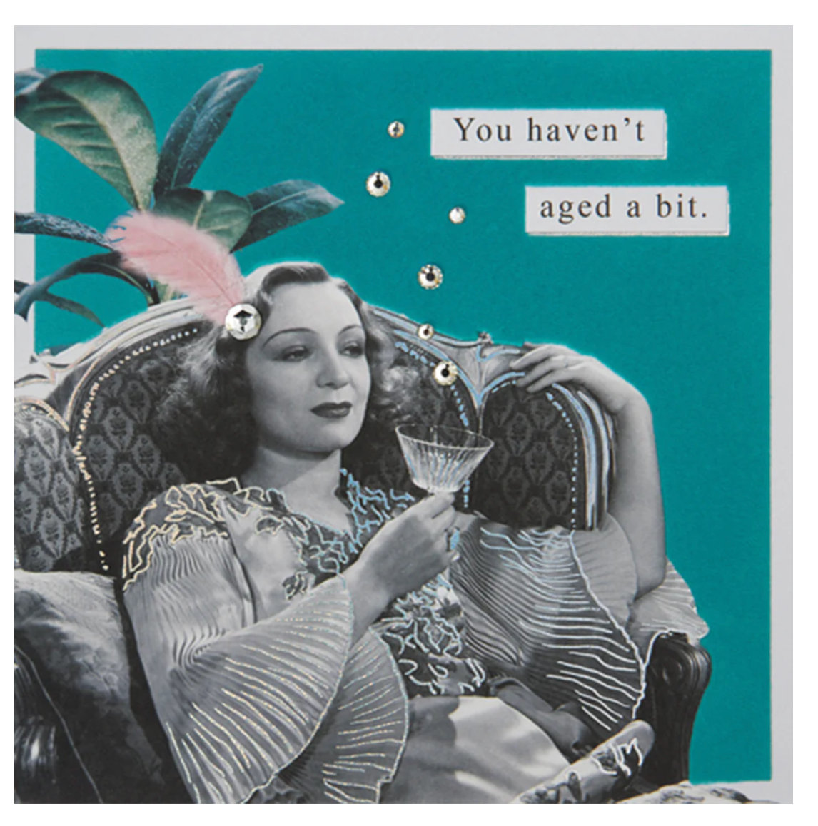 Glam Woman with Martini Birthday Card
