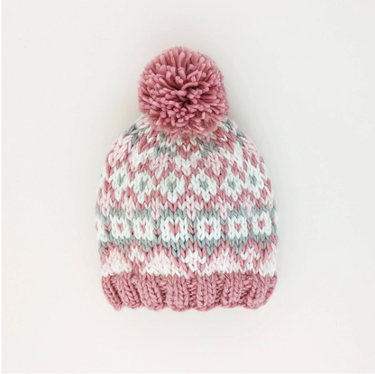 Fairisle Rosy Beanie Hat for Baby & Kids