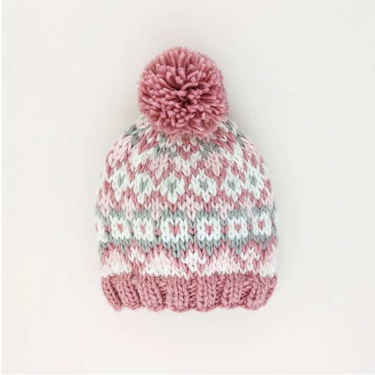 Fairisle Rosy Beanie Hat for Baby & Kids