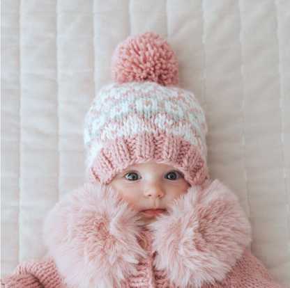 Fairisle Rosy Beanie Hat for Baby & Kids