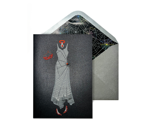 Spider Web Dress Halloween Card