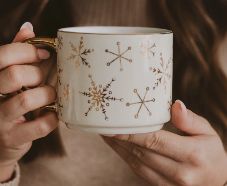 Gold Snowflakes Coffee Mug