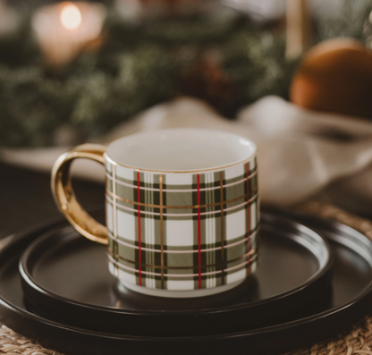 Green Plaid Coffee Mug
