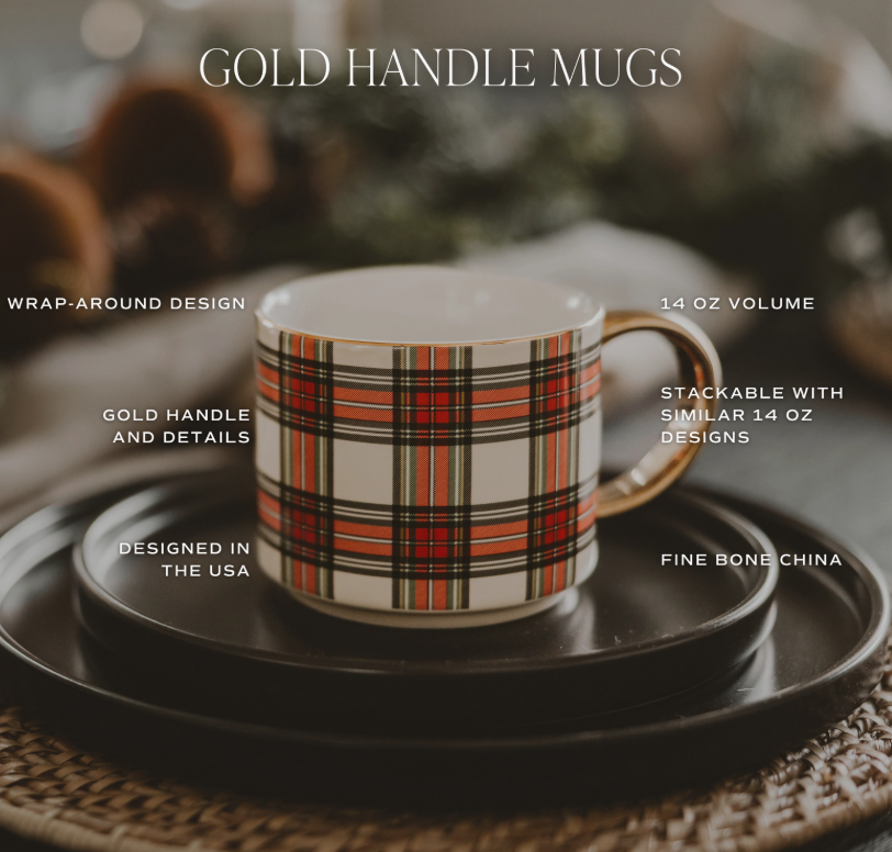 White Plaid Coffee Mug