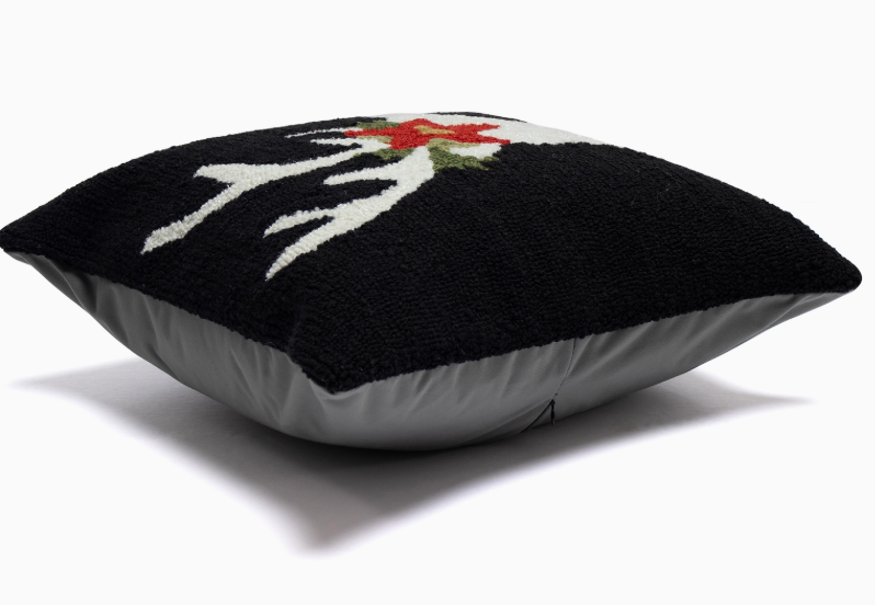 Frontporch Reindeer Indoor/Outdoor Pillow Black